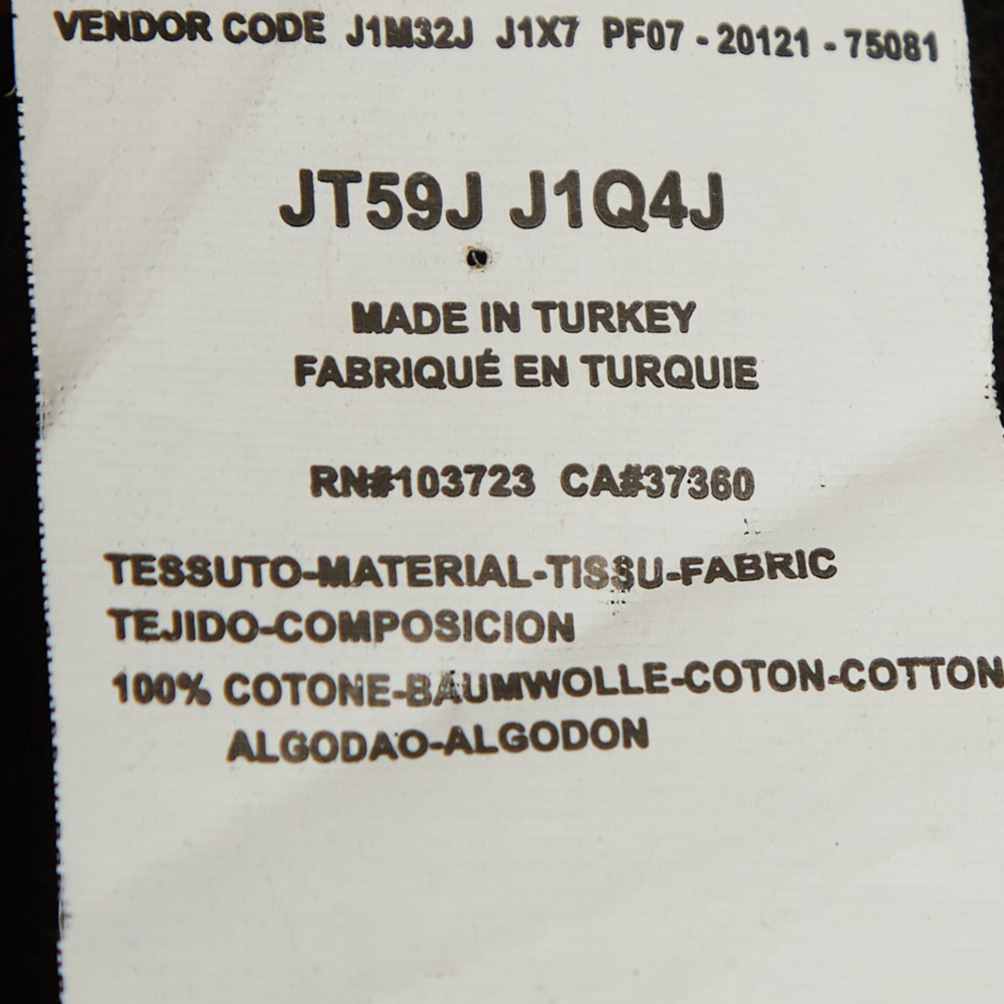 Emporio Armani Black Cotton Knit V-Neck Sweater M