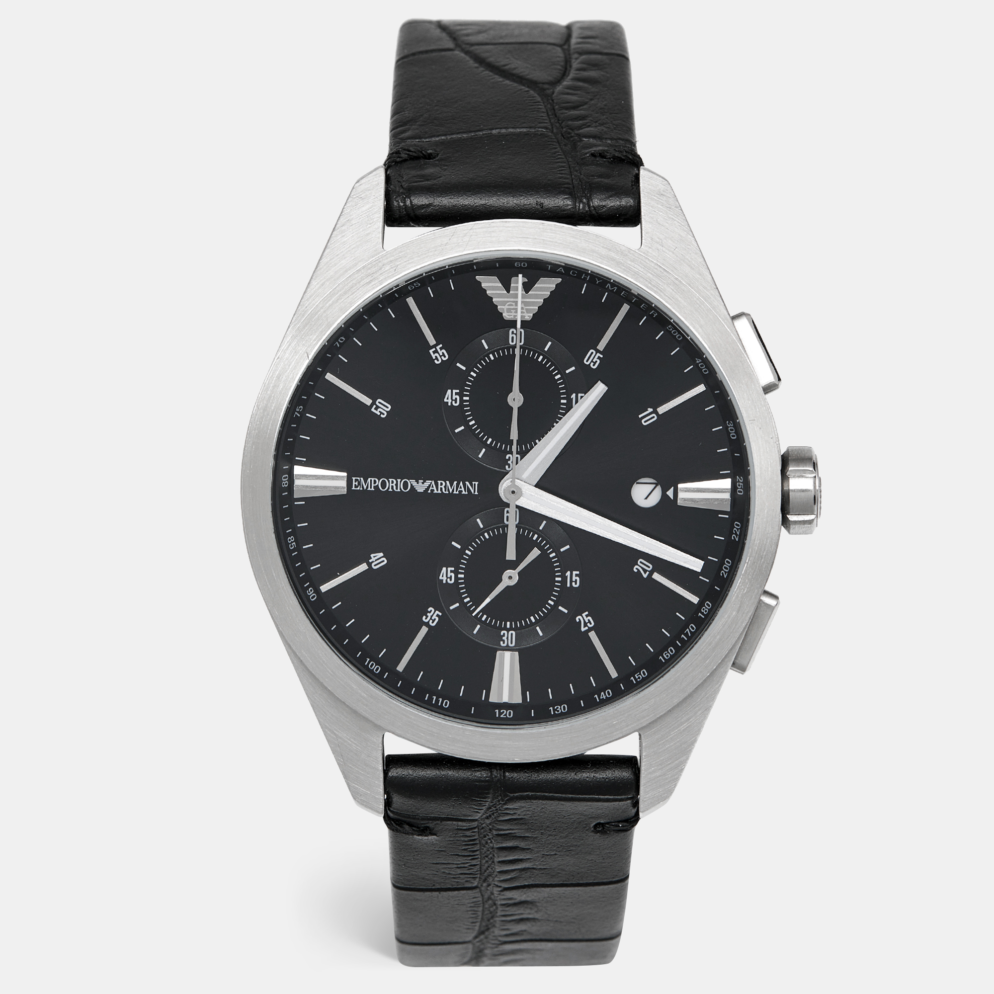 Emporio Armani Black Stainless Steel Embossed Leather Claudio AR11542 Men's Wristwatch
Emporio Armani Black Stainless Steel Embossed Leather Claudio AR11542 Men's Wristwatch