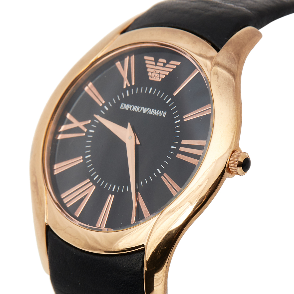 Emporio Armani Black Rose Gold Plated Stainless Steel AR2043 Men's Wristwatch
Emporio Armani Black Rose Gold Plated Stainless Steel AR2043 Men's Wristwatch