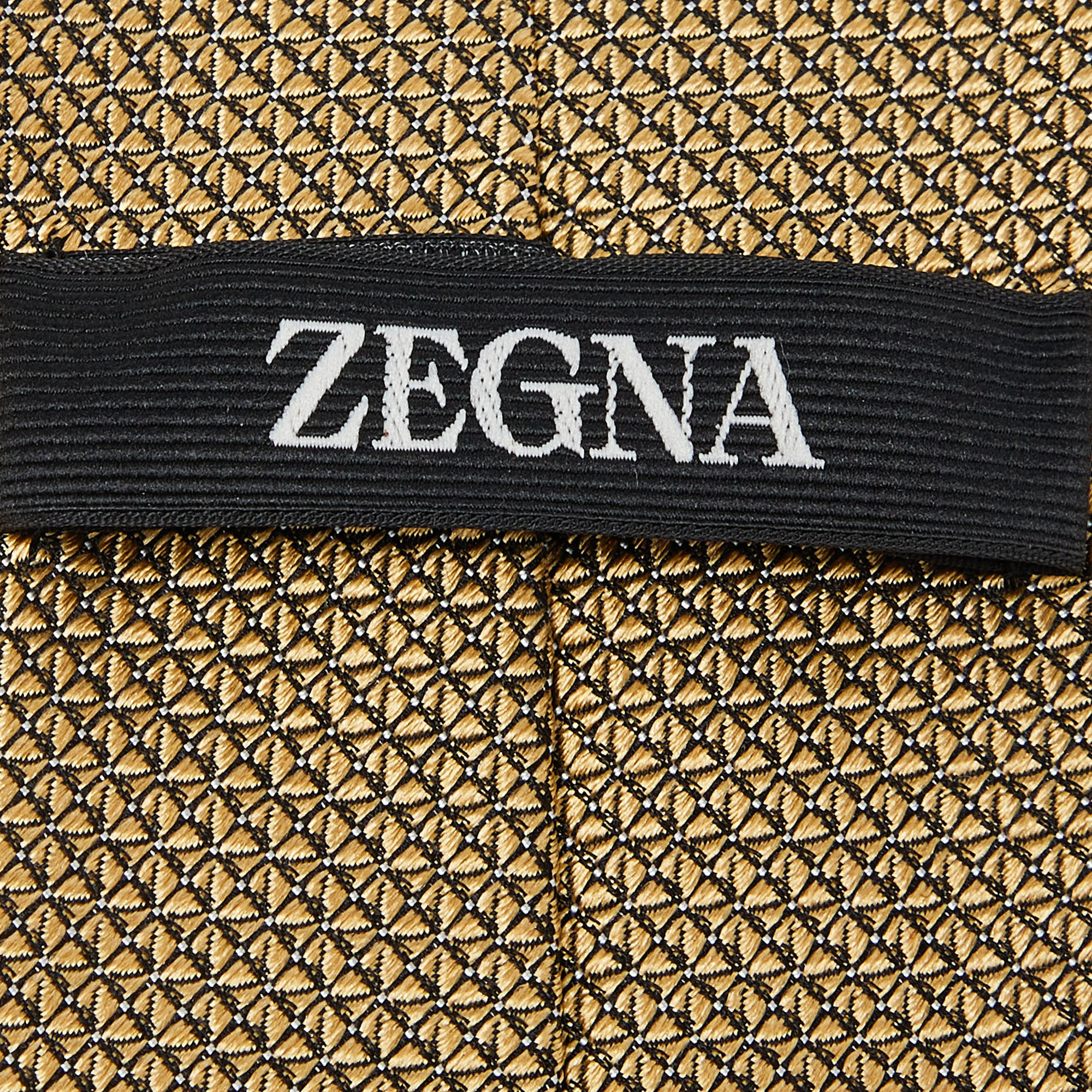 Ermenegildo Zegna Yellow Silk Jacquard Tie