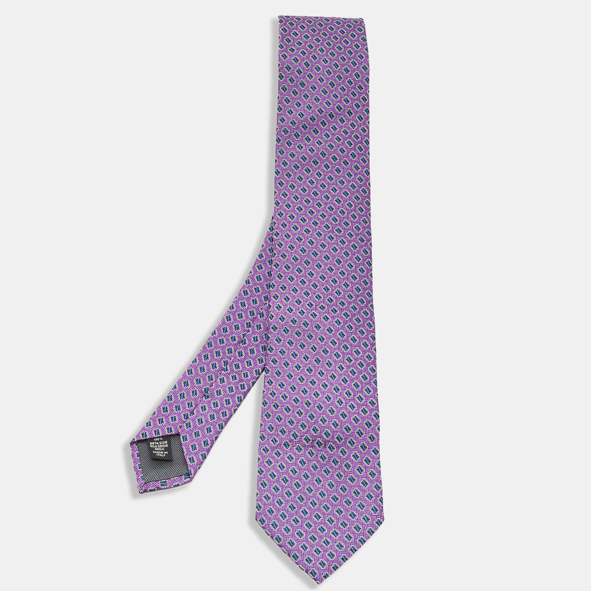 Ermenegildo zegna purple patterned silk tie
