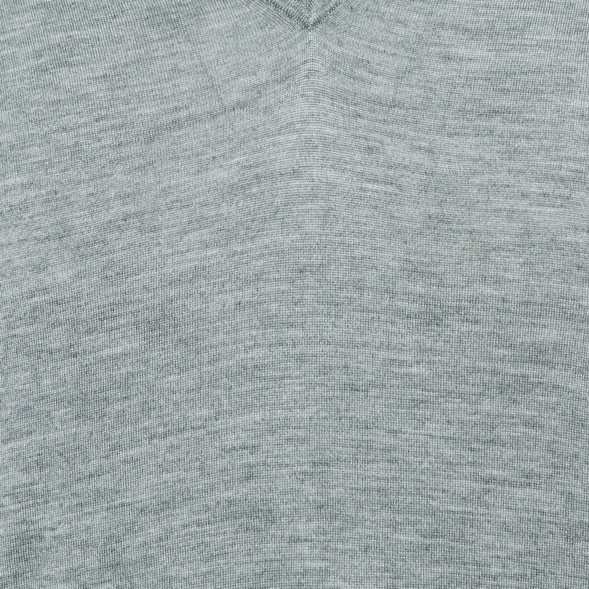 Ermenegildo Zegna Grey Cashmere Blend V-Neck Sleeveless T-Shirt XXXL