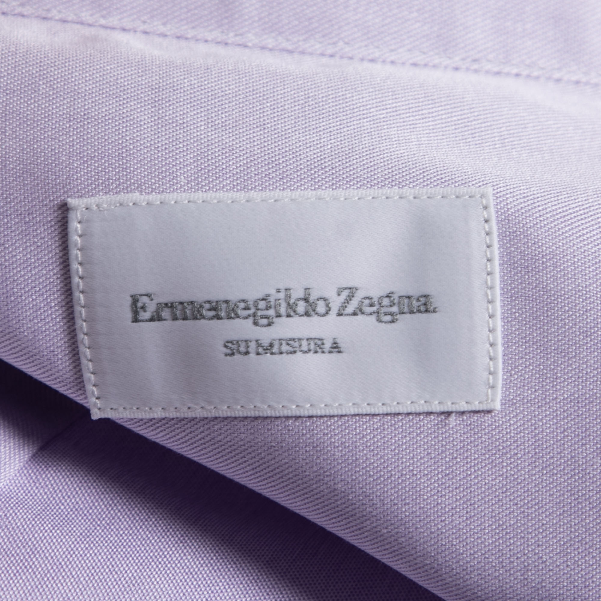 Ermenegildo Zegna Su Misura Lilac Cotton Tailored Fit Shirt 4XL