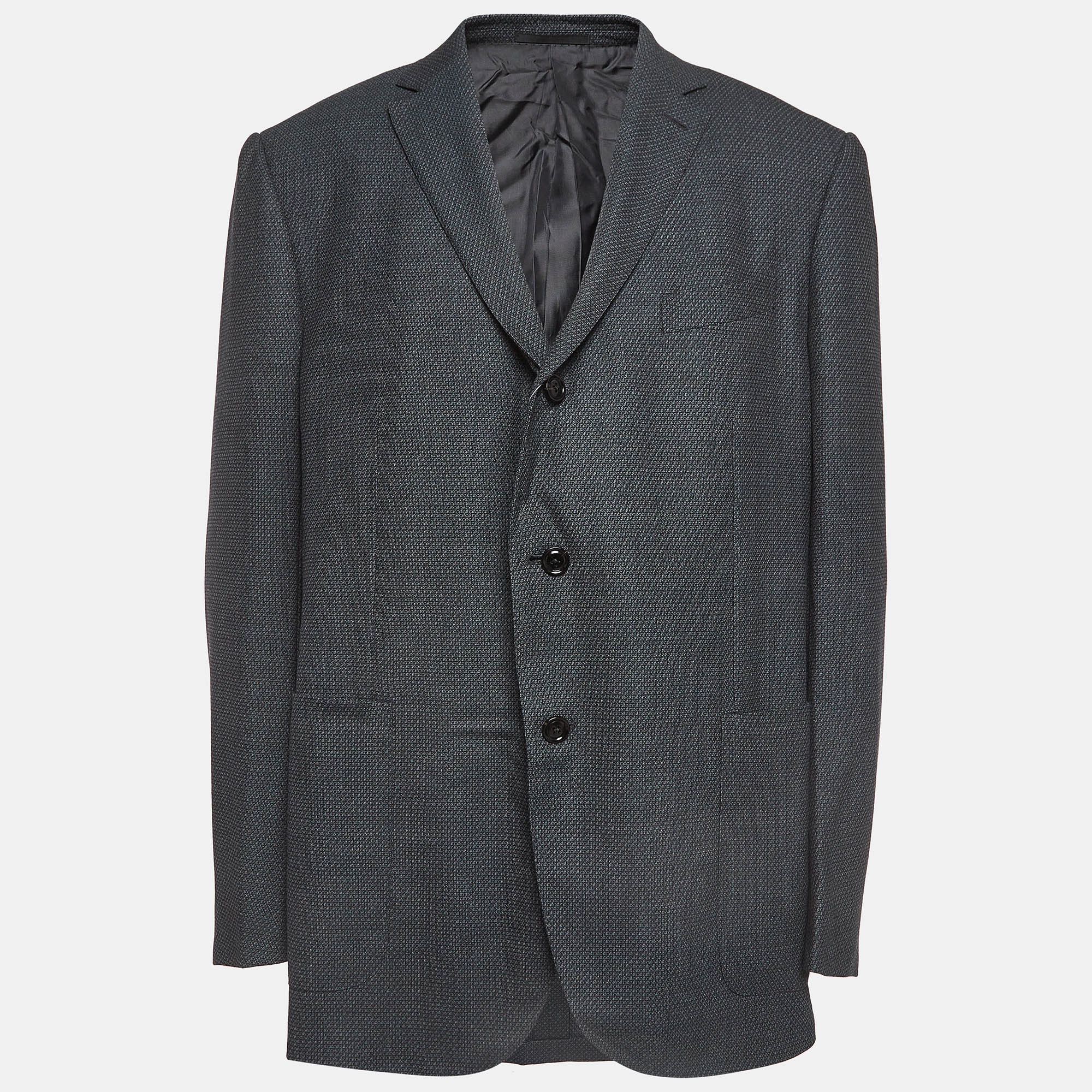 Ermenegildo zegna grey patterned wool blazer 5xl