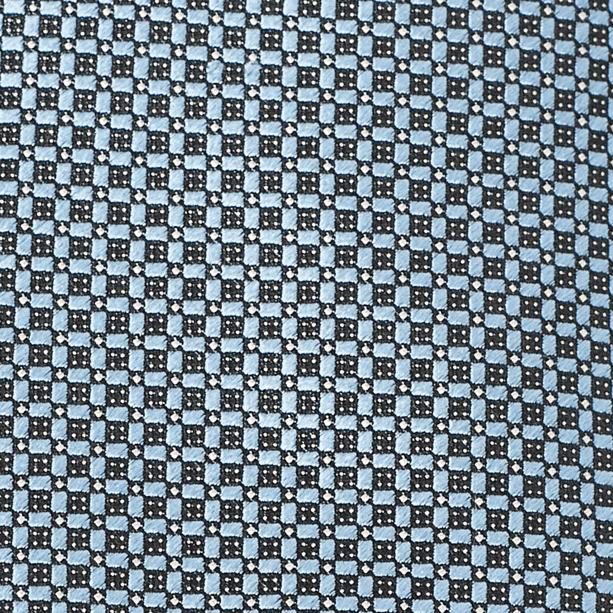 Ermenegildo Zegna Blue Patterned Silk Tie