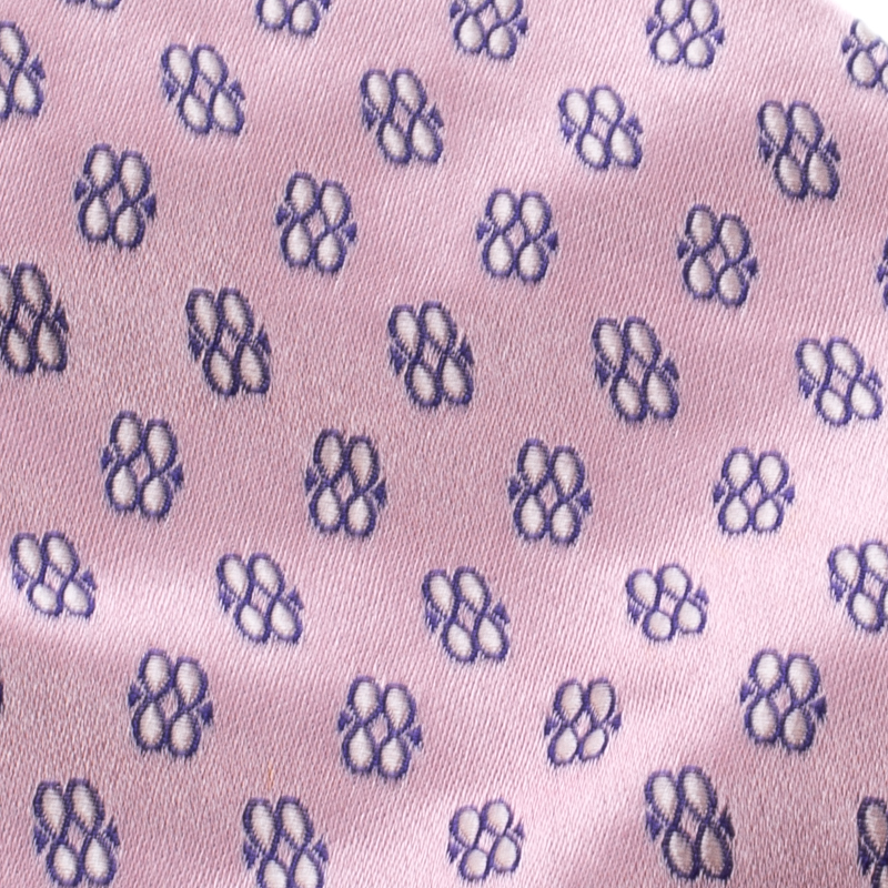 Ermenegildo Zegna Blush Pink Patterned Silk Jacquard Tie