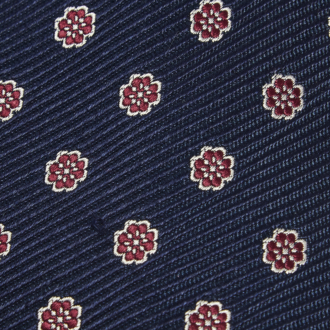 Ermenegildo Zegna Navy Blue Floral Motif Silk Tie