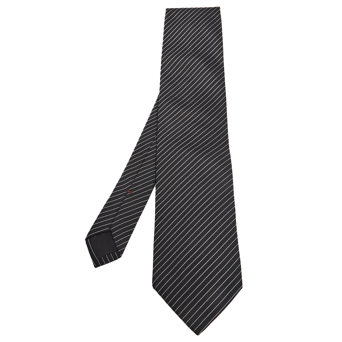 Ermenegildo Zegna Black Striped Silk Tie