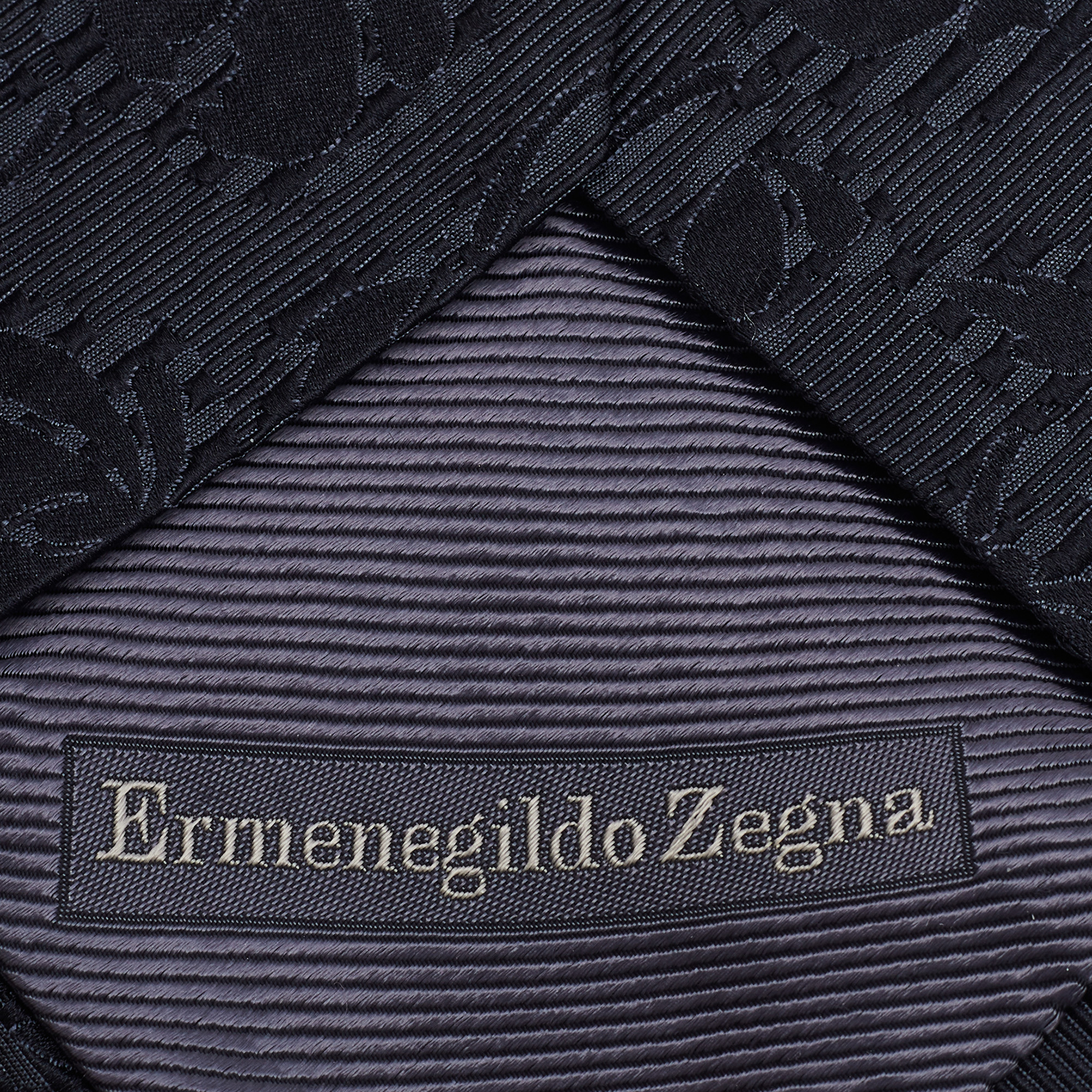 Ermenegildo Zegna Black Floral Jacquard Tie