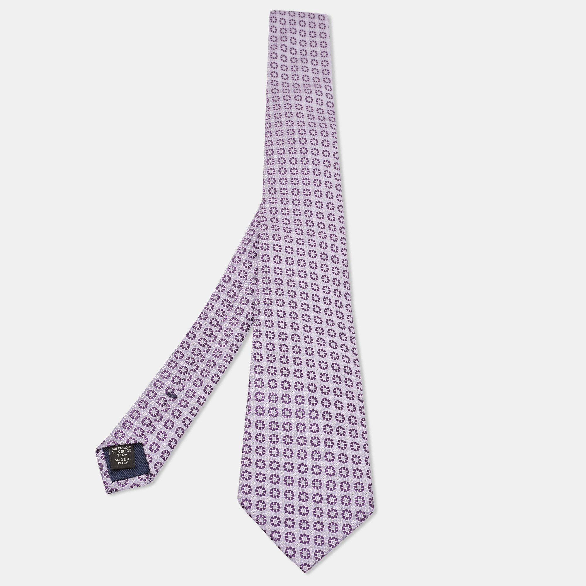 Ermenegildo Zegna Purple Jacquard Silk Tie