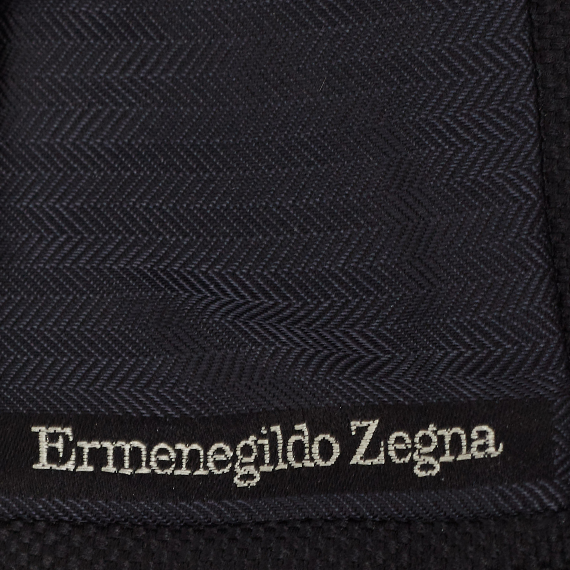 Ermenegildo Zegna Black Patterned Silk Tie
