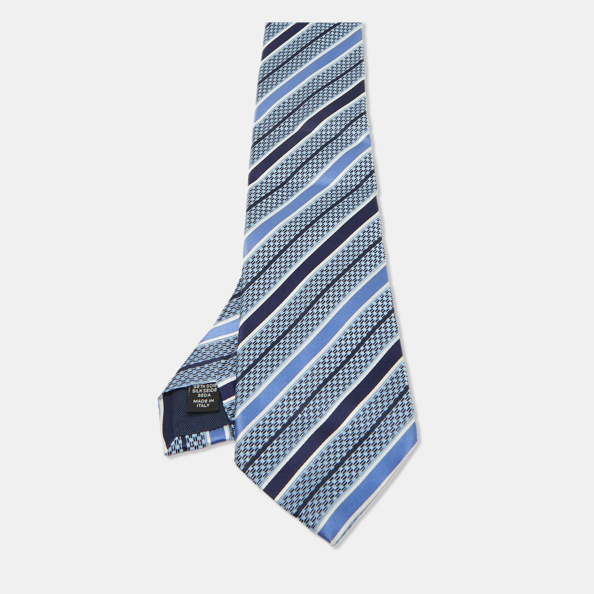 Ermenegildo zegna blue striped silk tie