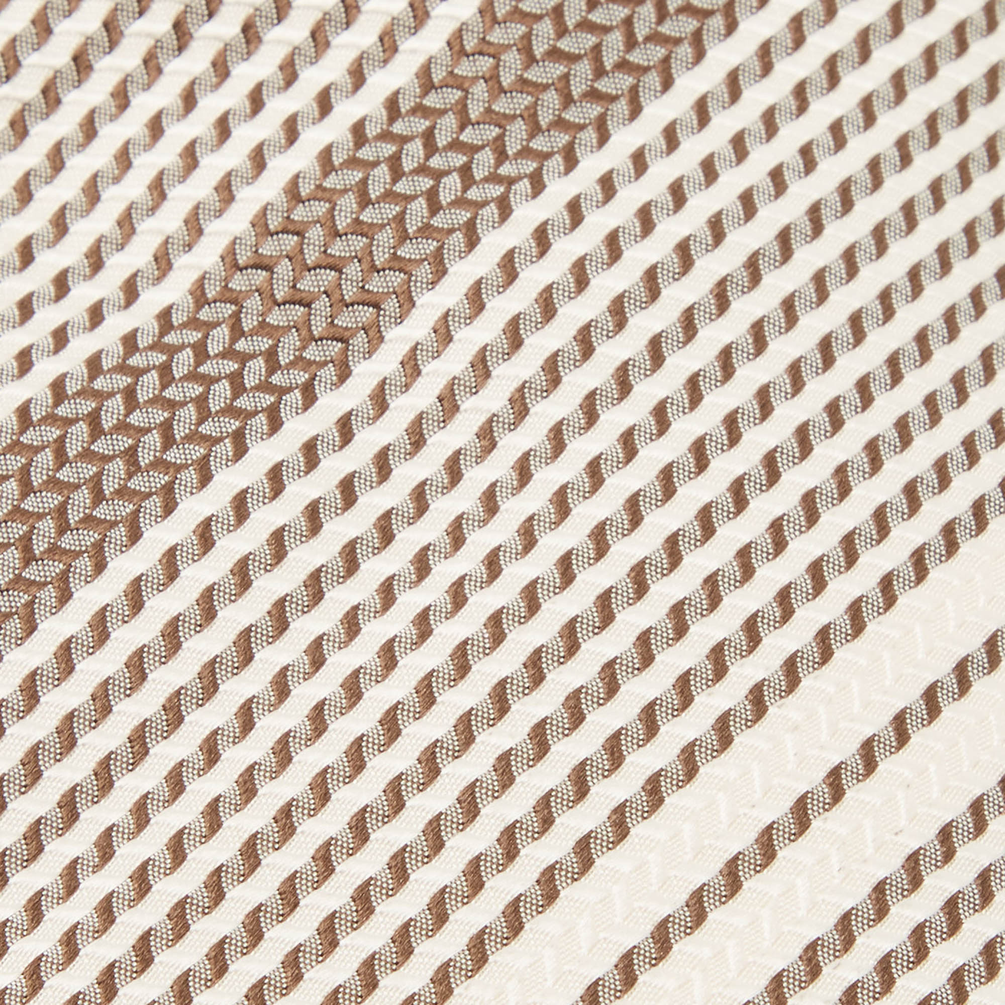 Ermenegildo Zegna Brown/Cream Striped Silk Tie