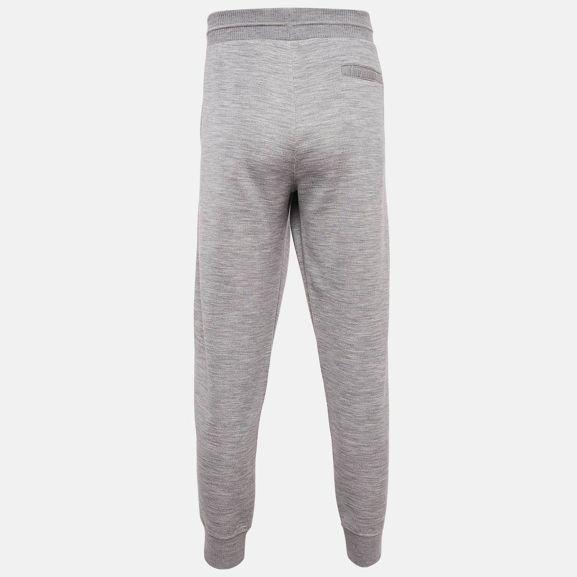 Ermenegildo Zegna Grey Wool Blend Knit Joggers L