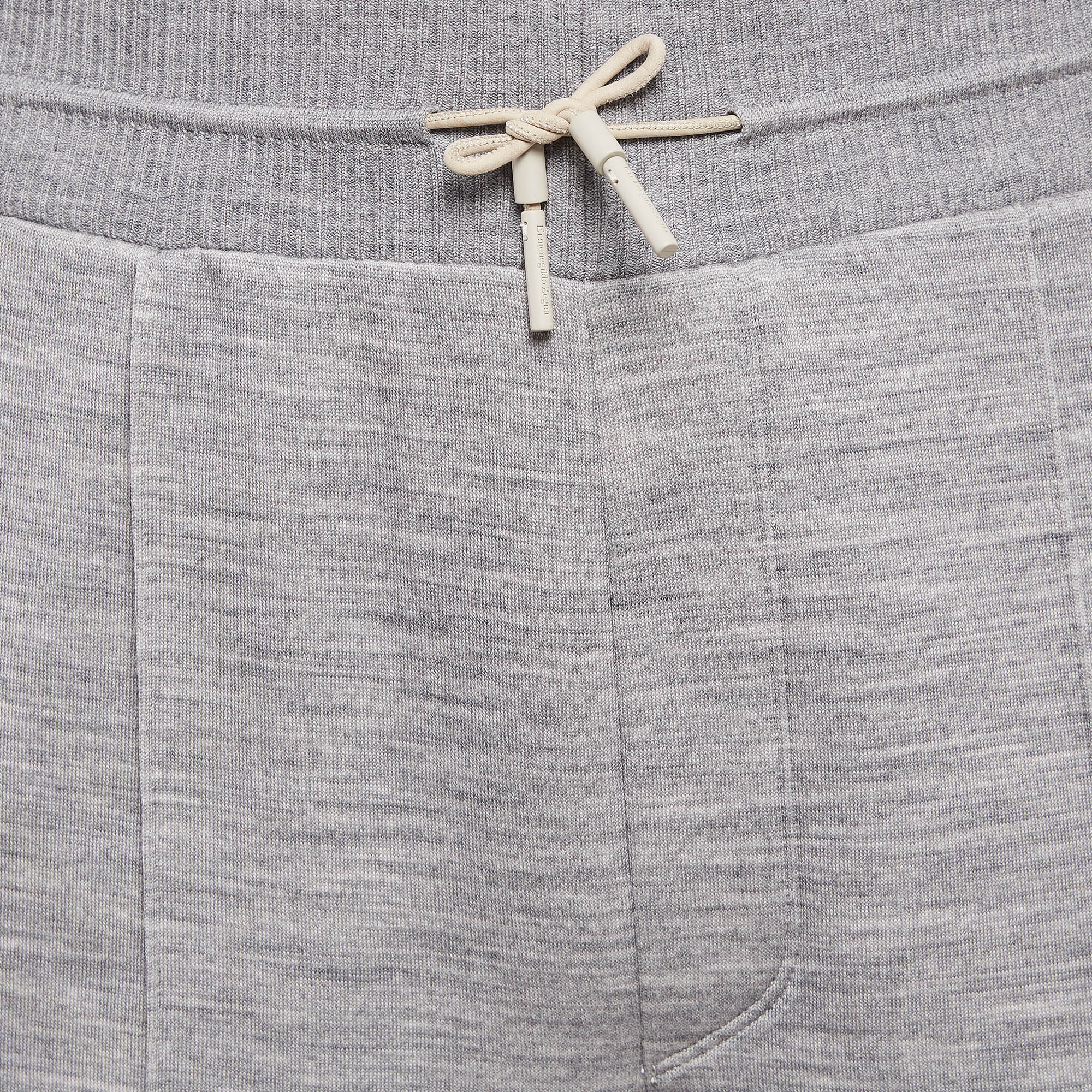 Ermenegildo Zegna Grey Wool Blend Knit Joggers L