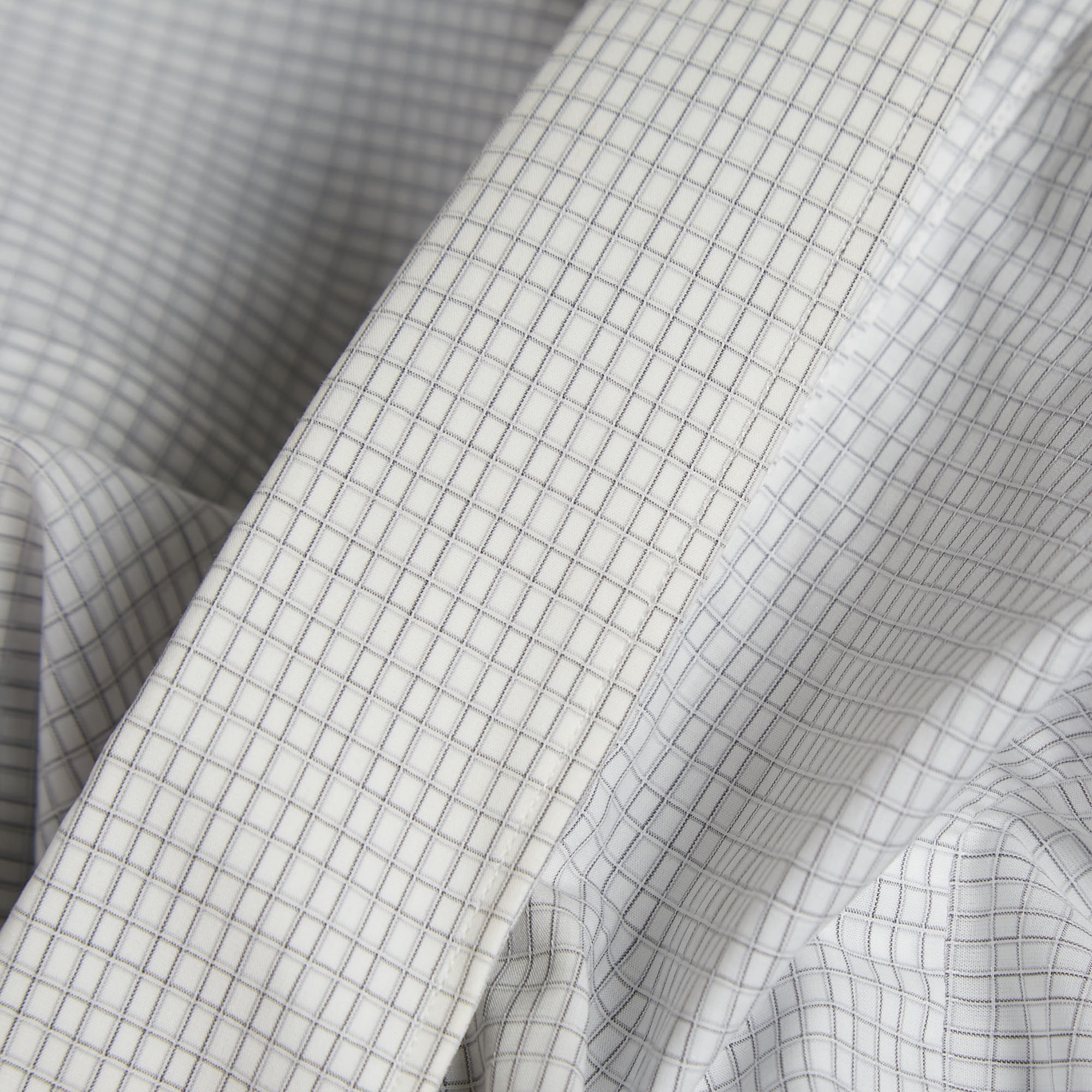 Ermenegildo Zegna White Checked Cotton Shirt L