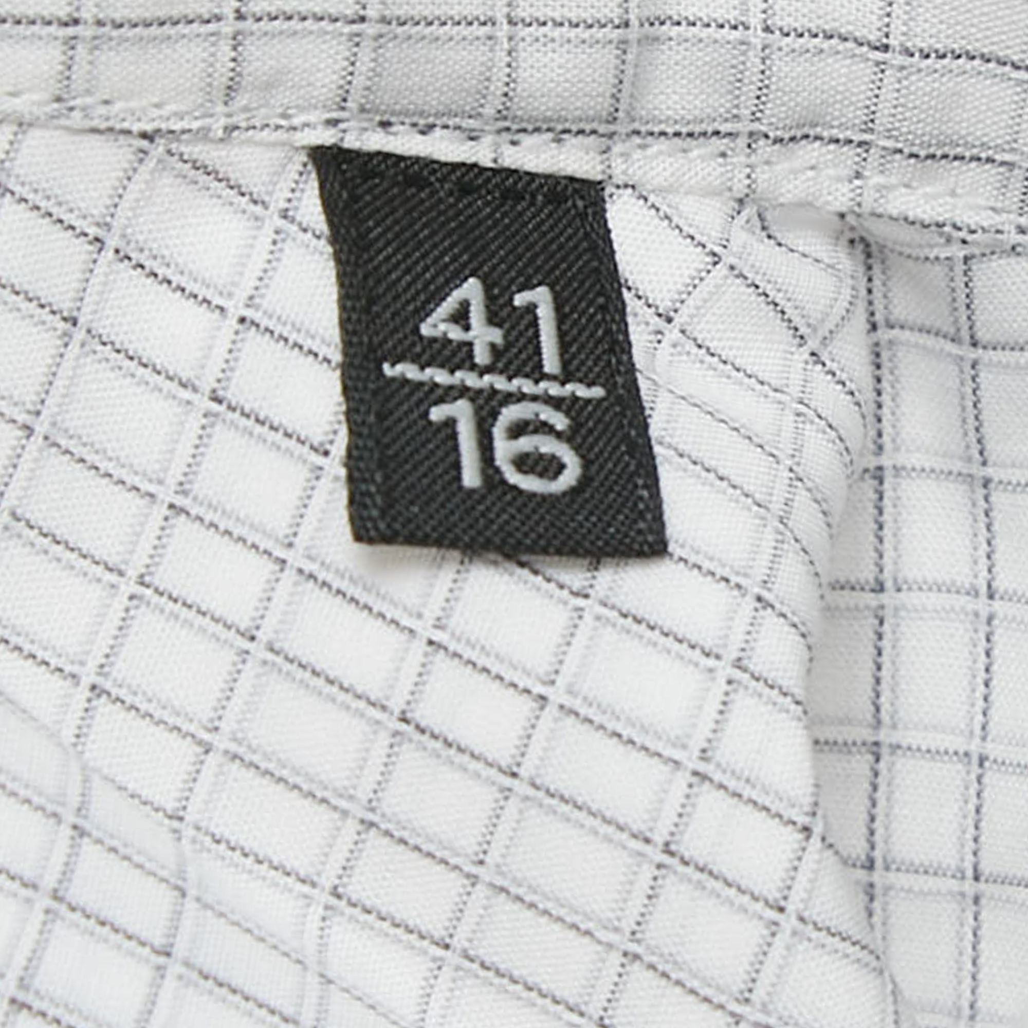 Ermenegildo Zegna White Checked Cotton Shirt L