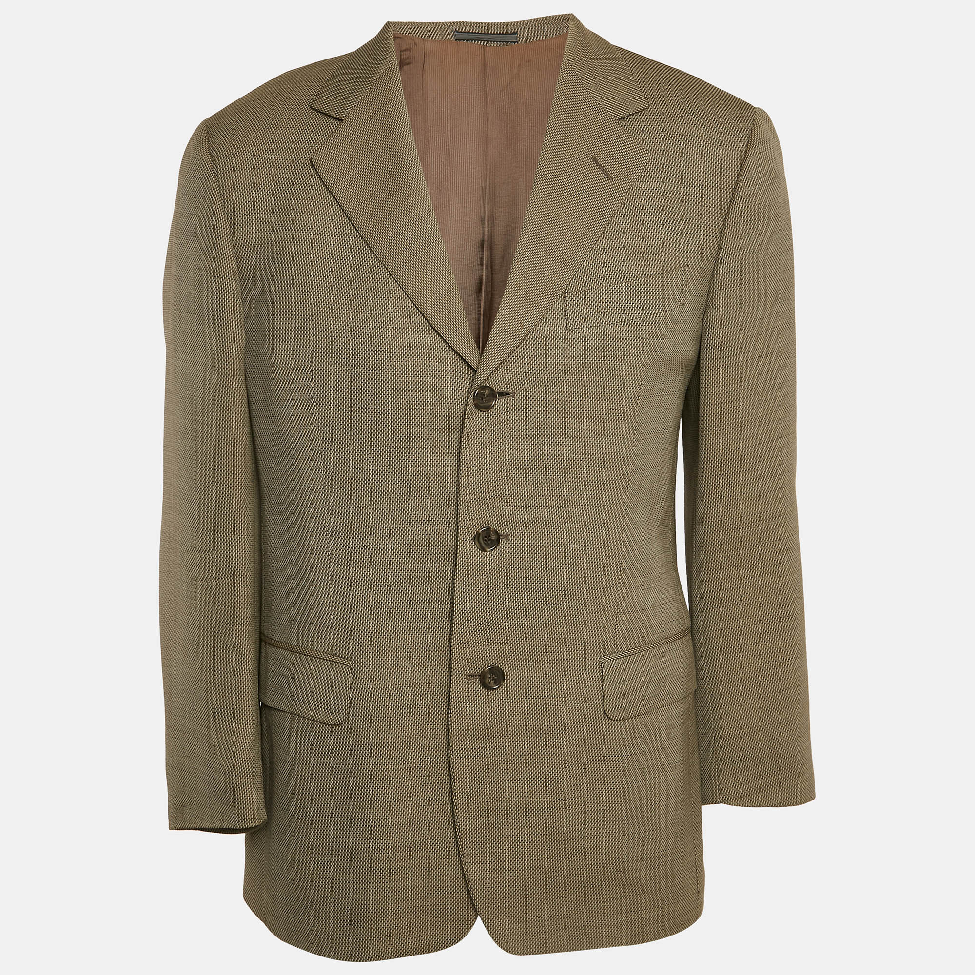 Ermenegildo Zegna Beige Patterned Cotton Blend Single Breasted Blazer L
Ermenegildo Zegna Beige Patterned Cotton Blend Single Breasted Blazer L