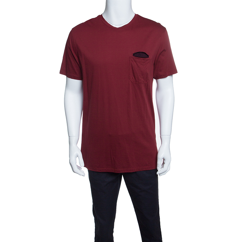 Image of Ermenegildo Zegna Red Cotton Crew Neck Short Sleeve T-Shirt L