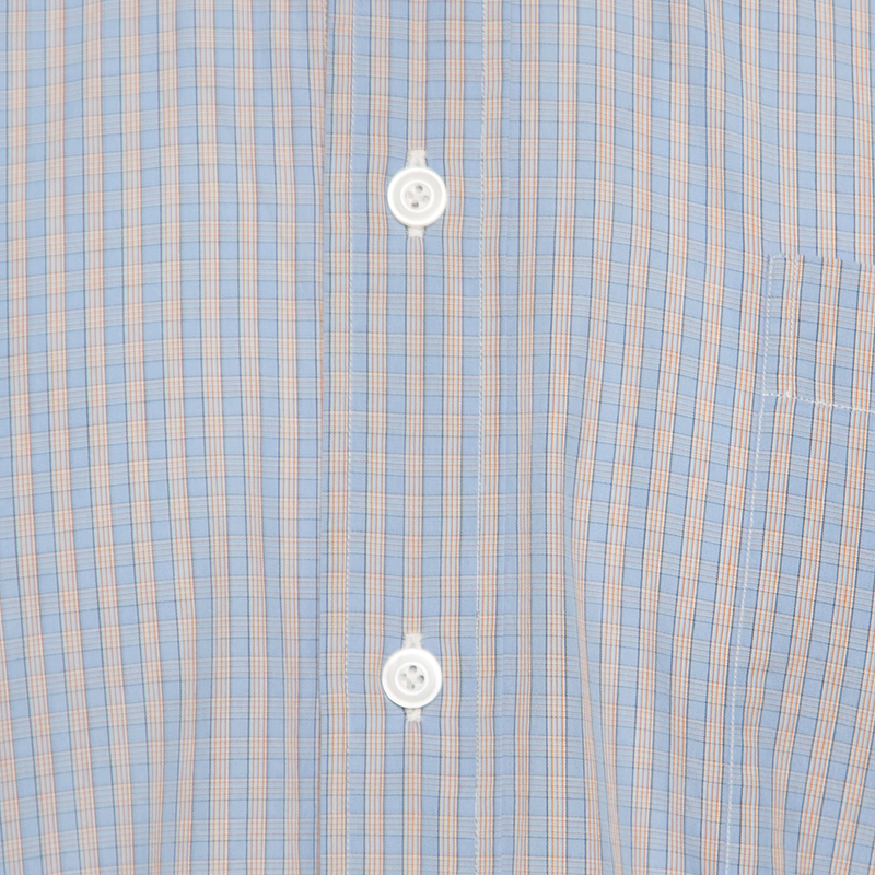 Ermenegildo Zegna Blue Checked Cotton Regular Fit Button Down Shirt L