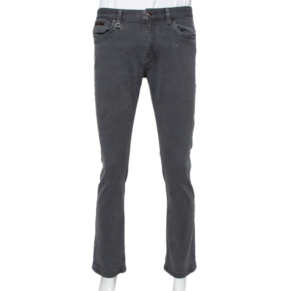 Ermenegildo Zegna Charcoal Grey Denim Slim Fit Jeans L