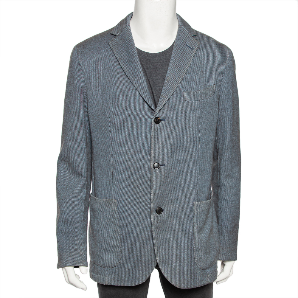 Ermenegildo zegna two-toned cashmere & wool single breasted blazer xxl