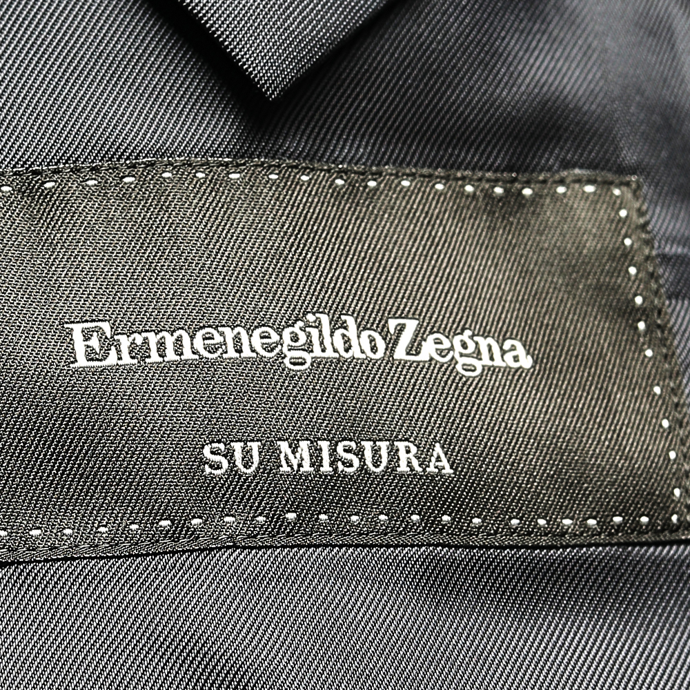 Ermenegildo Zegna Dark Blue Tonal Striped Wool Blazer L