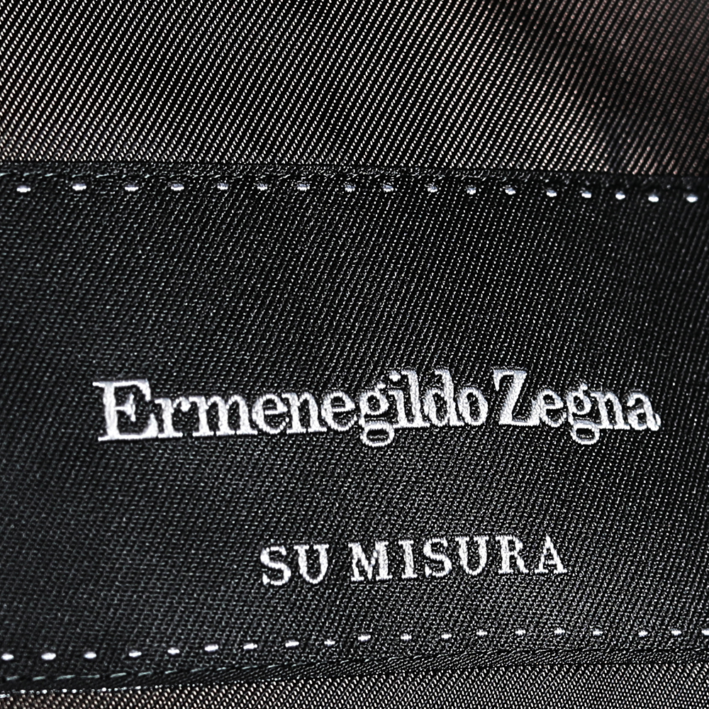 Ermenegildo Zegna Dark Brown Tonal Striped Wool Blazer L