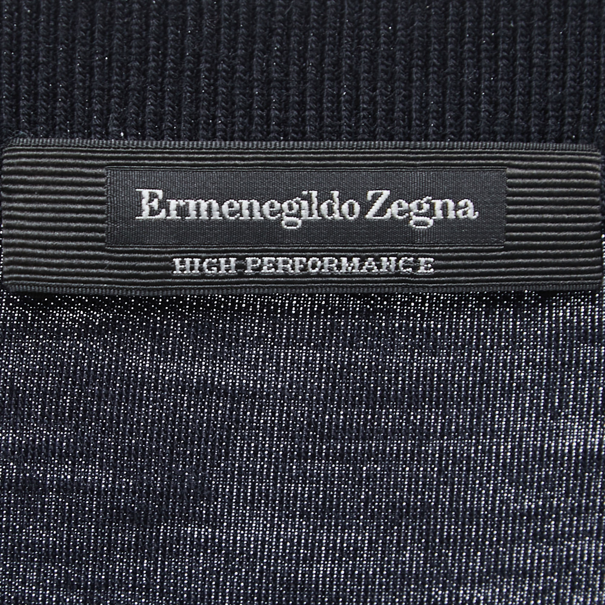 Ermenegildo Zegna Black Wool Crew Neck Half Sleeve T-Shirt L