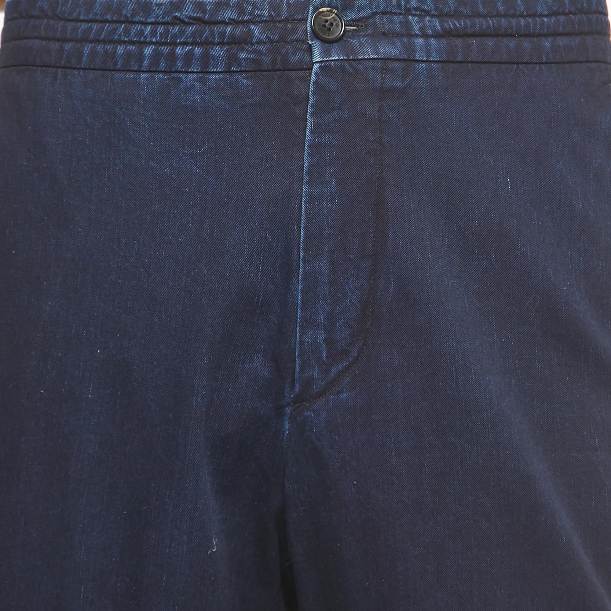 Ermenegildo Zegna Dark Blue Denim Regular Fit Drawstring Jeans M Waist 32