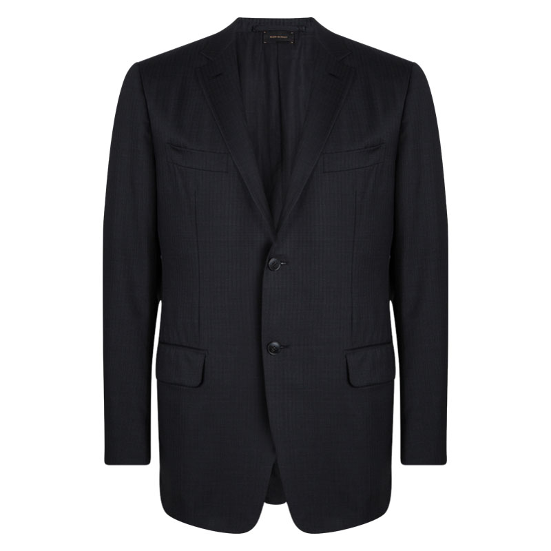 Image of Ermenegildo Zegna Couture Black Wool Regular Fit Blazer XXL