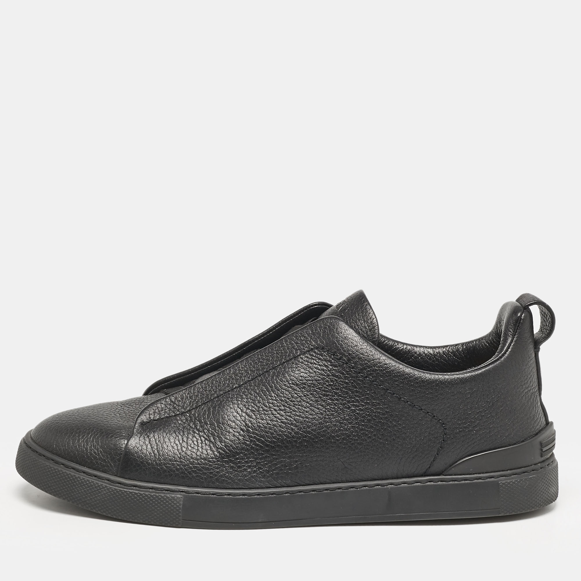 Ermenegildo Zegna Black Leather Triple Stitch Slip On Sneakers Size 42.5
Ermenegildo Zegna Black Leather Triple Stitch Slip On Sneakers Size 42.5