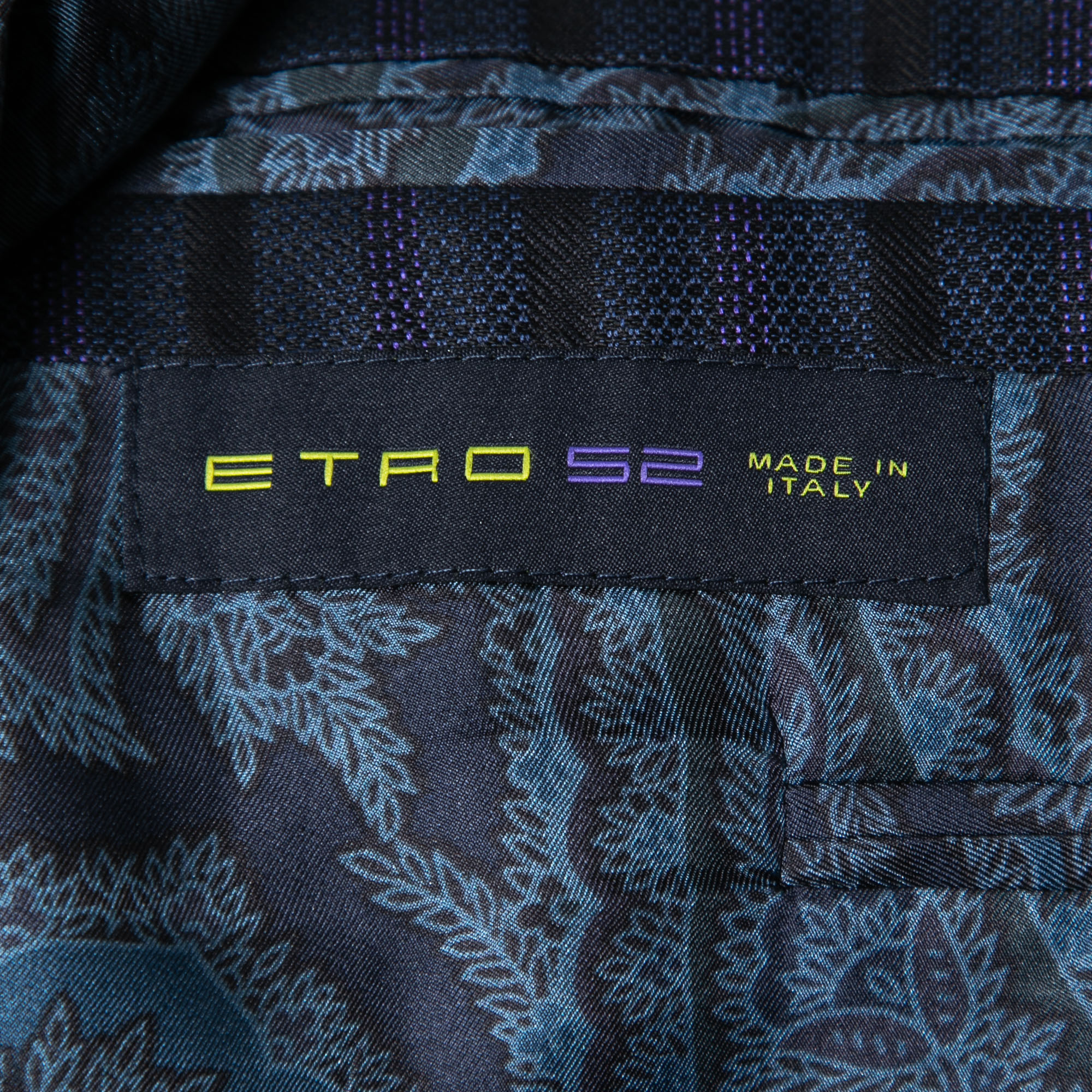 Etro Navy Blue Striped Wool Blend Single Breasted Blazer XL