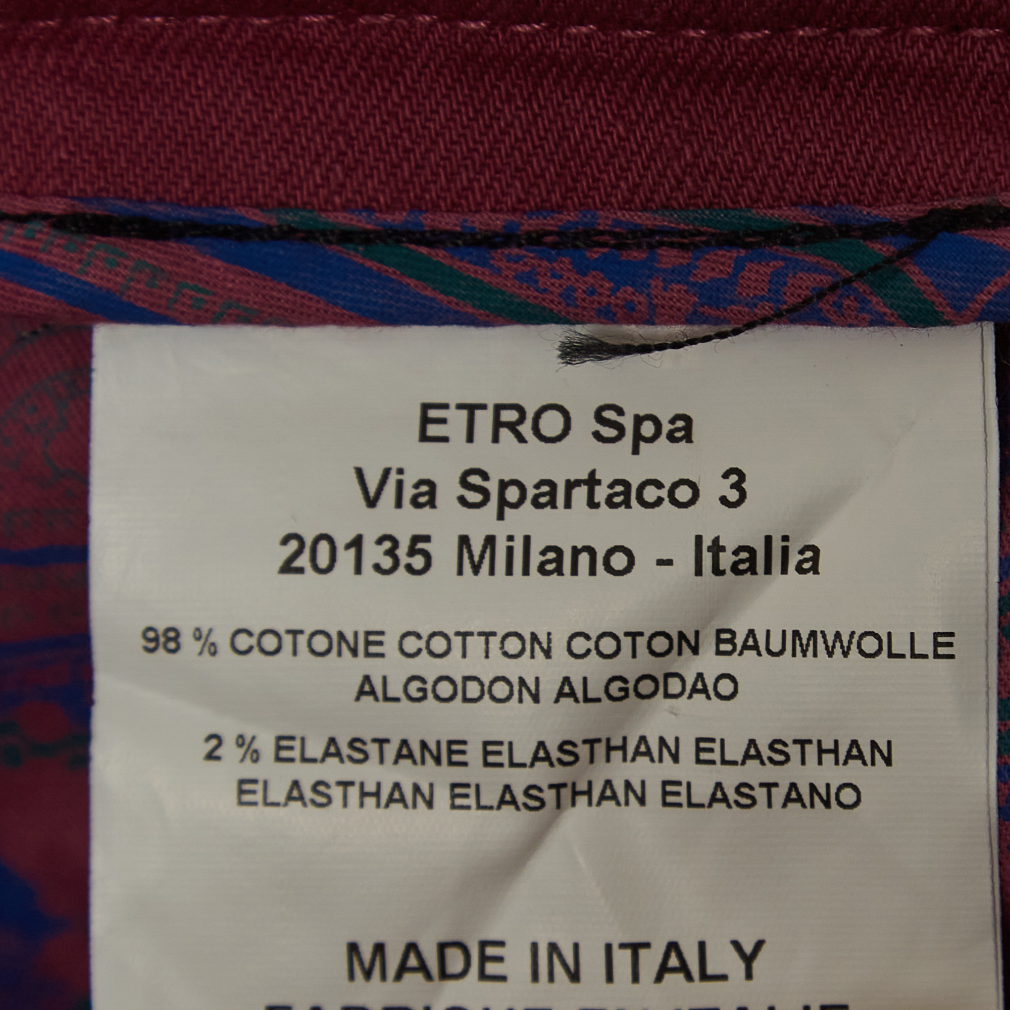 Etro Purple Cotton Straight Leg Trousers XXL