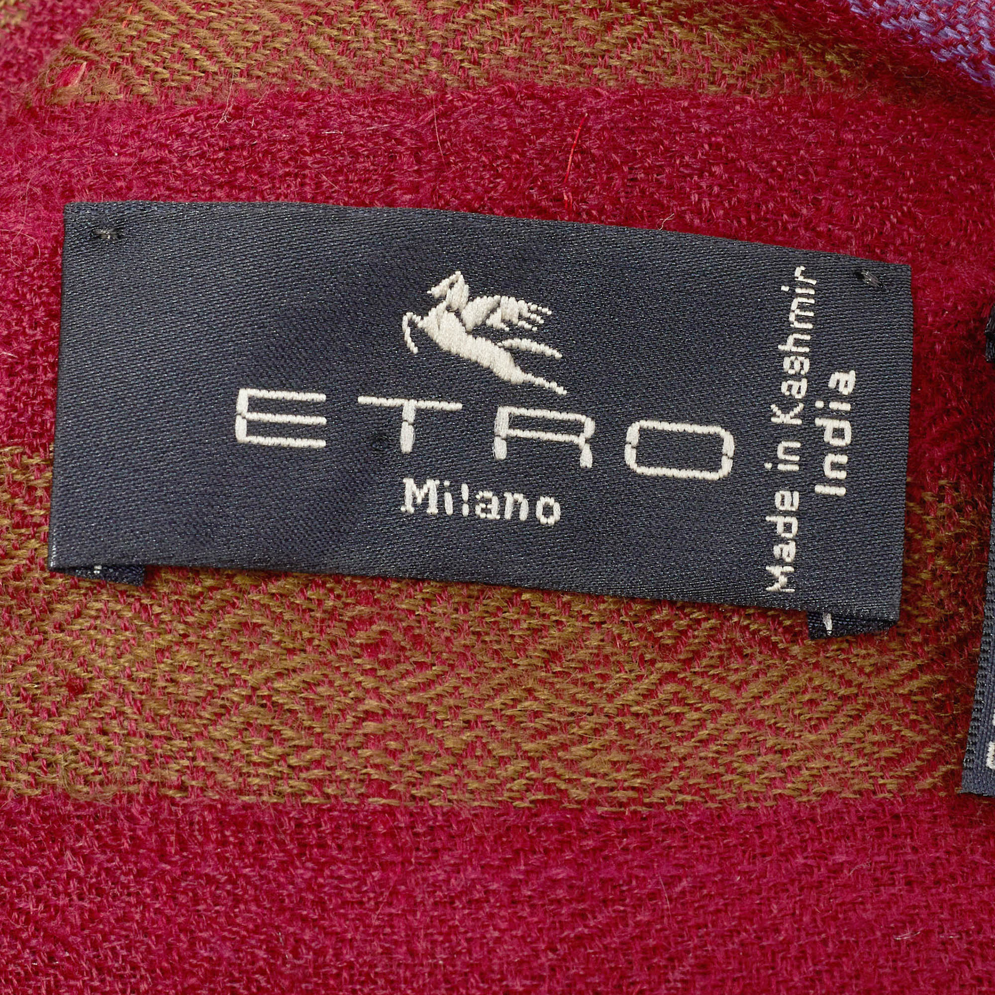 Etro Red Checked Cashmere Scarf