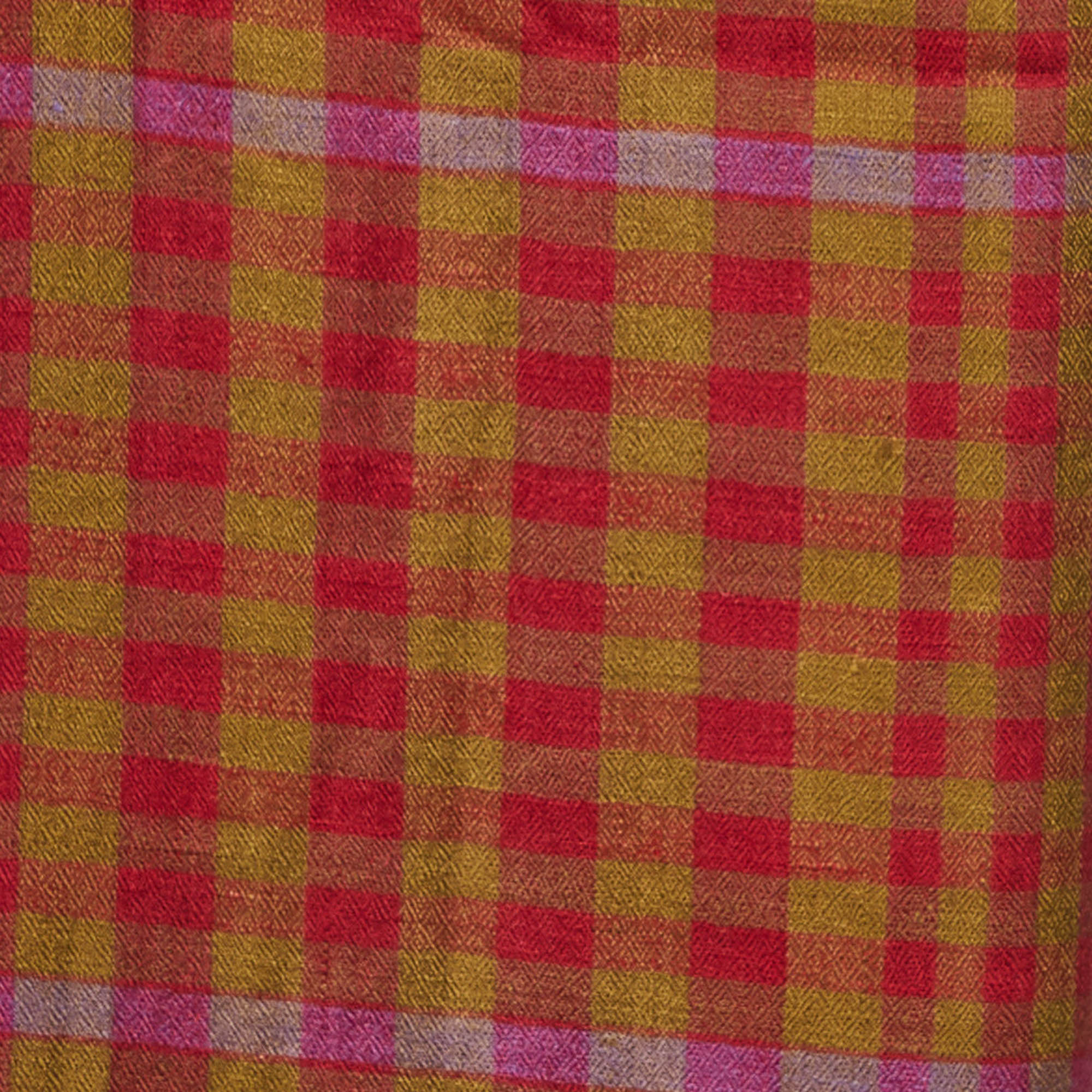 Etro Red Checked Cashmere Scarf