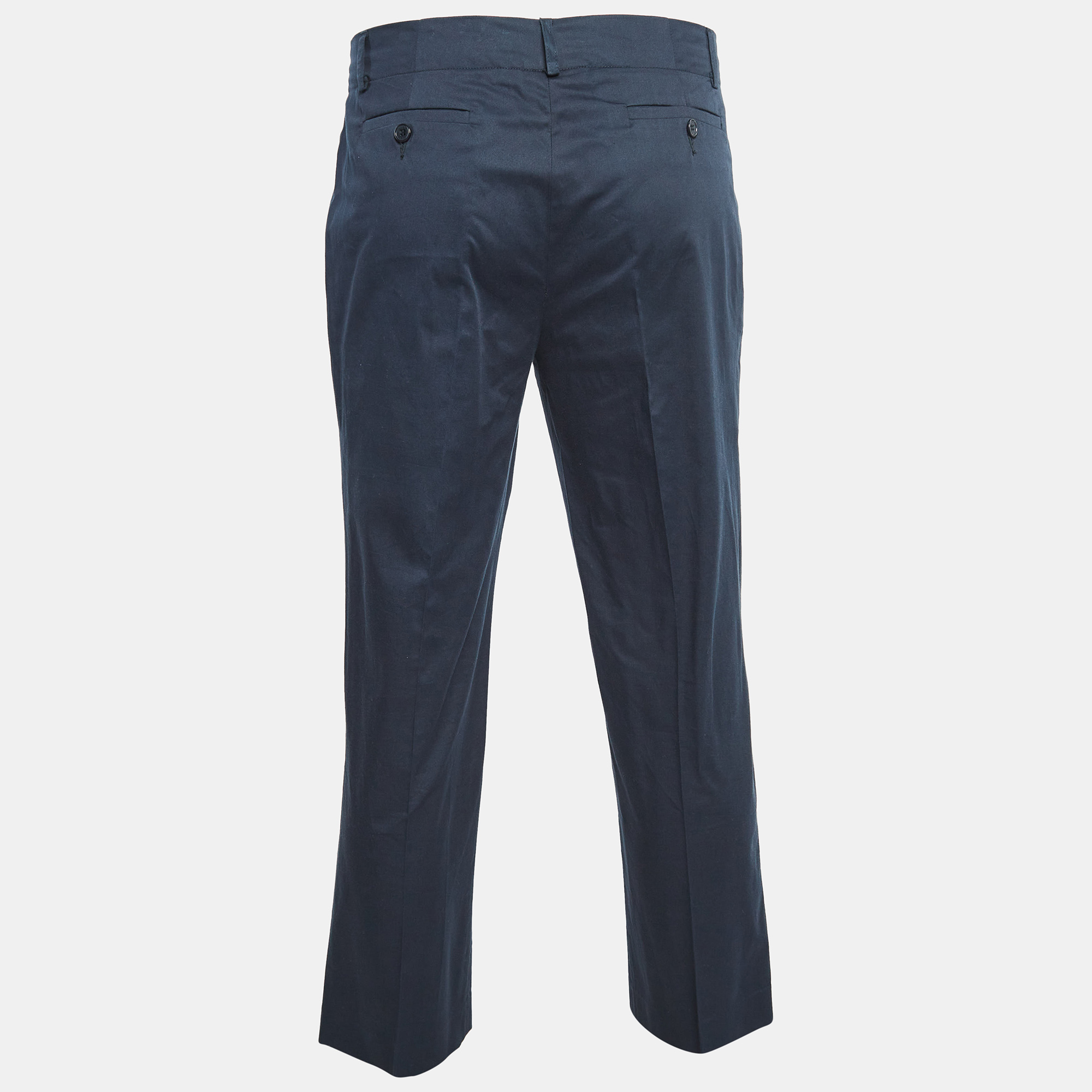 Etro Navy Blue Cotton Tailored Pants M