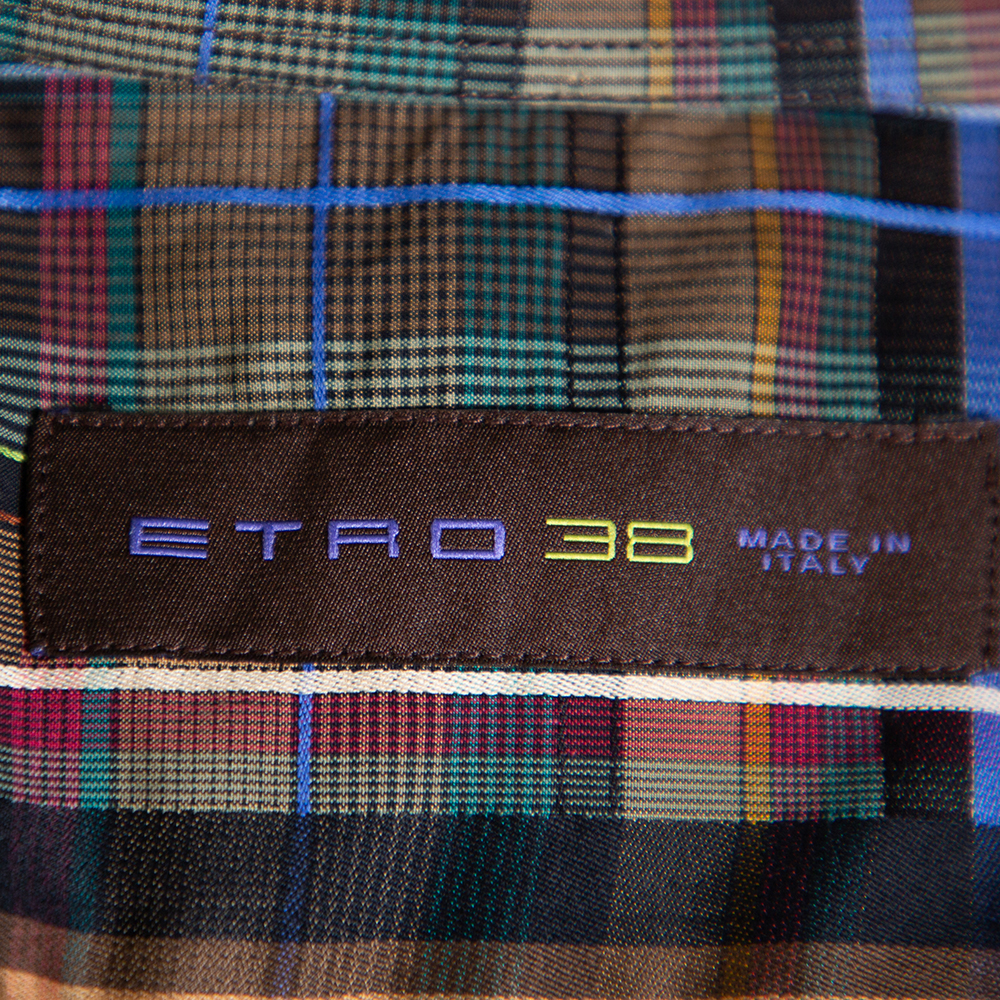 Etro Multicolor Cotton Button Front Shirt S
