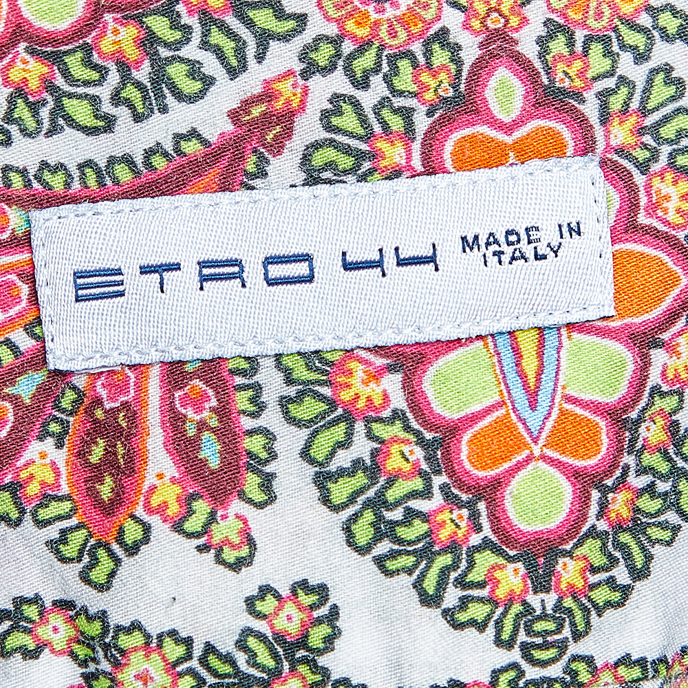 Etro Multicolor Paisley Printed Cotton Button Front Shirt 3XL