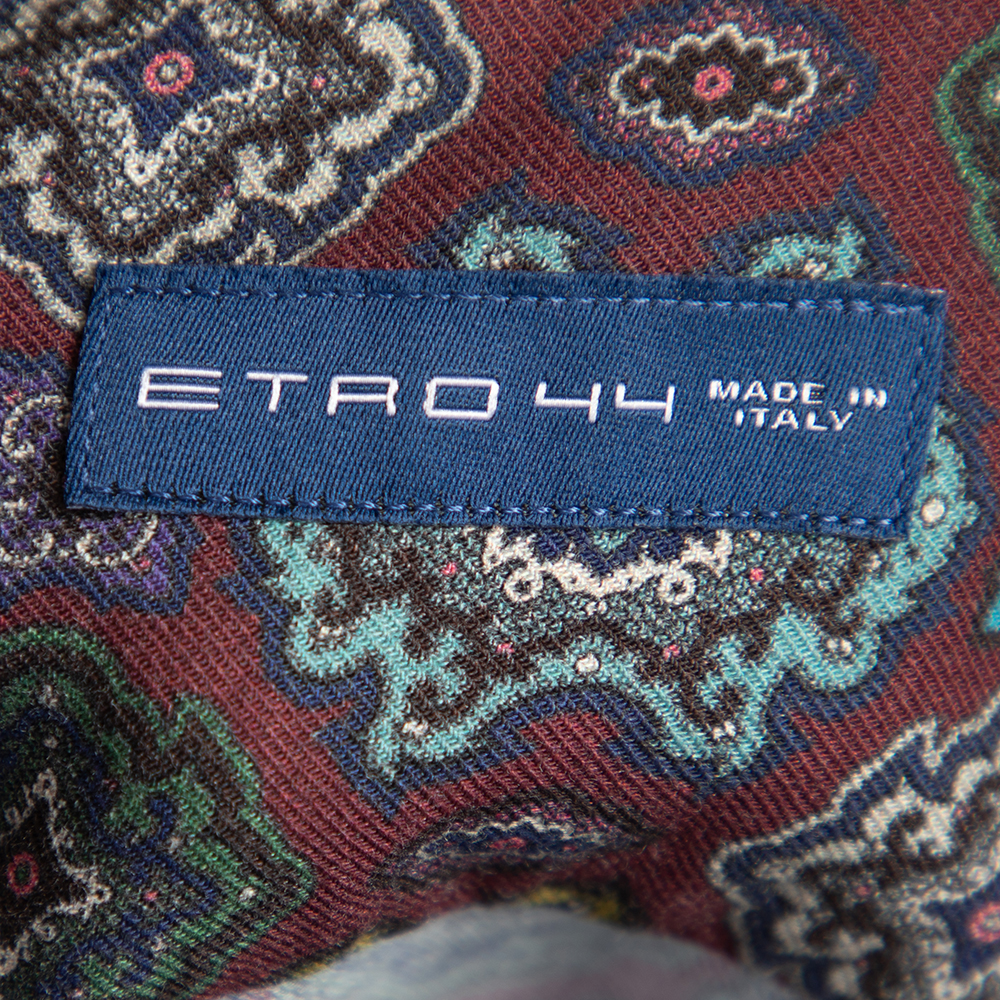 Etro Maroon Printed Cotton Blend Button Front Shirt 3XL