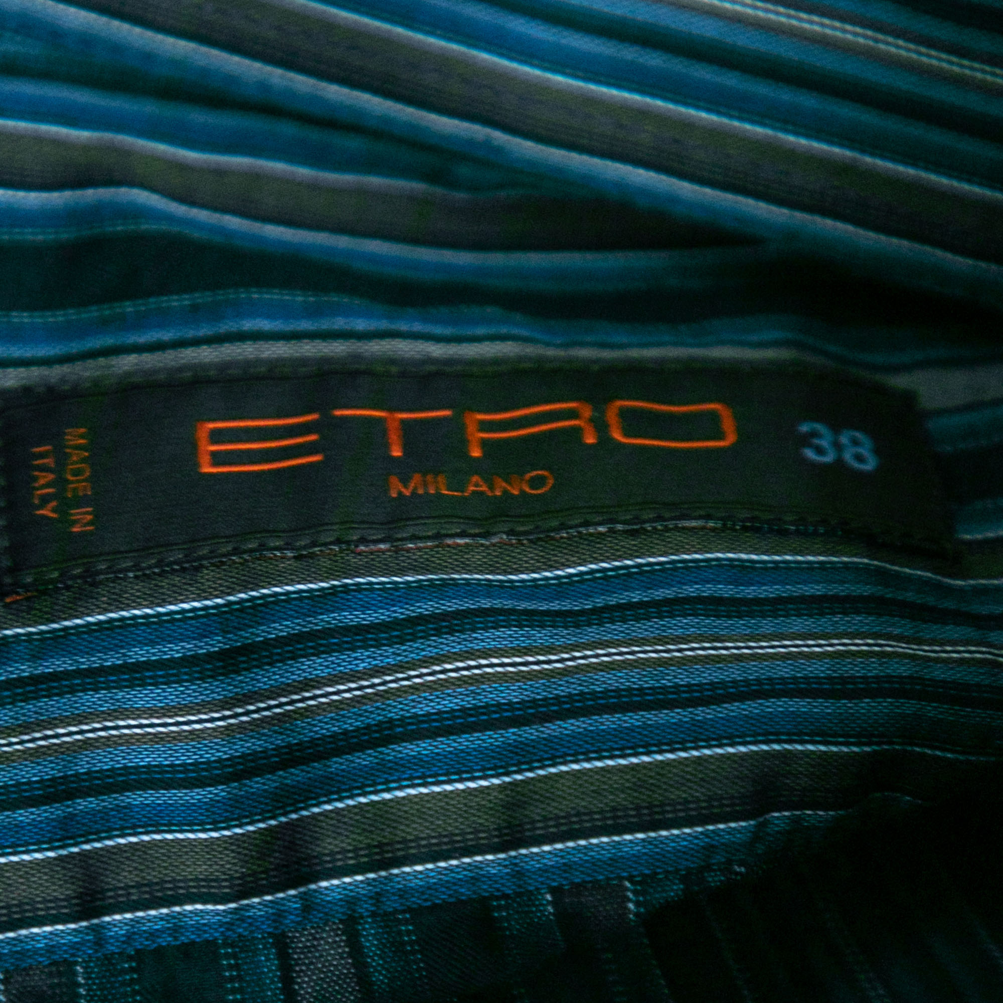 Etro Blue Striped Cotton Button Front Shirt S