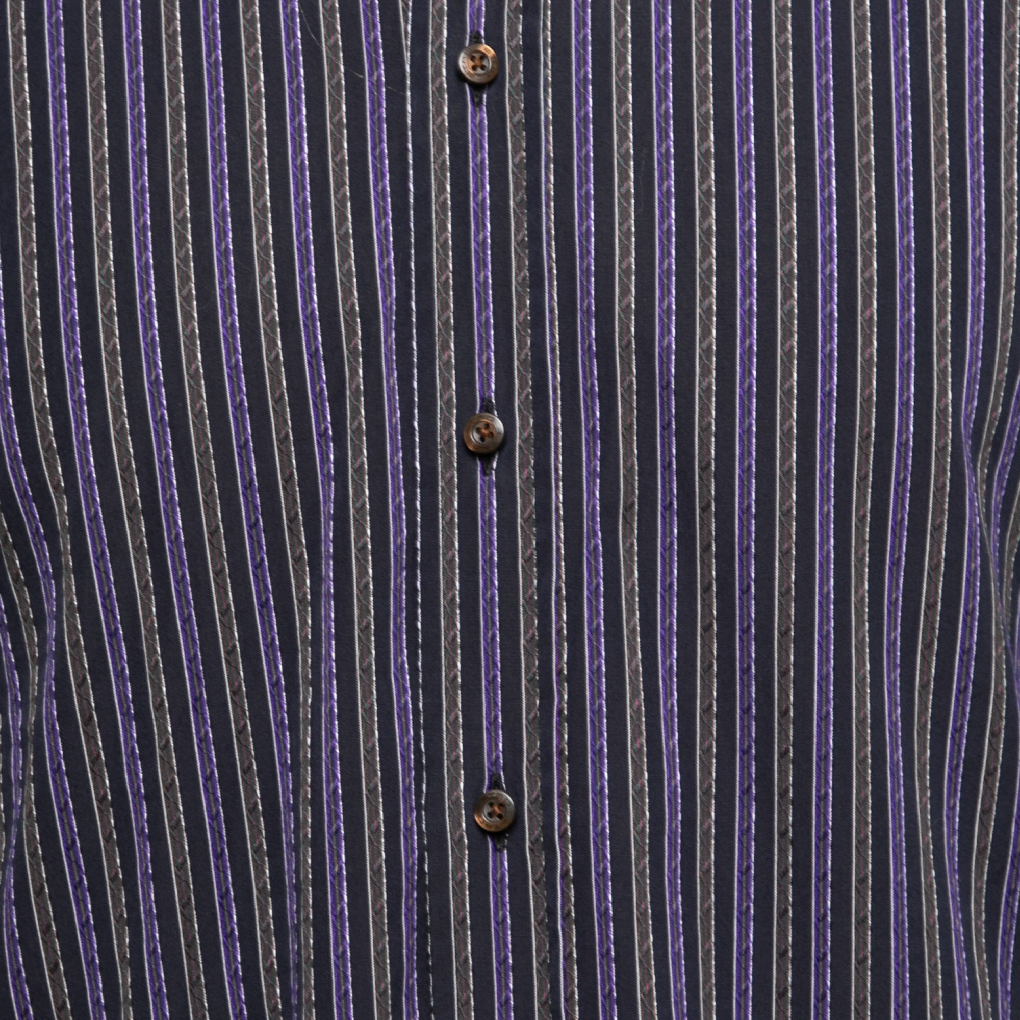 Etro Purple Striped Cotton Button Front Shirt S