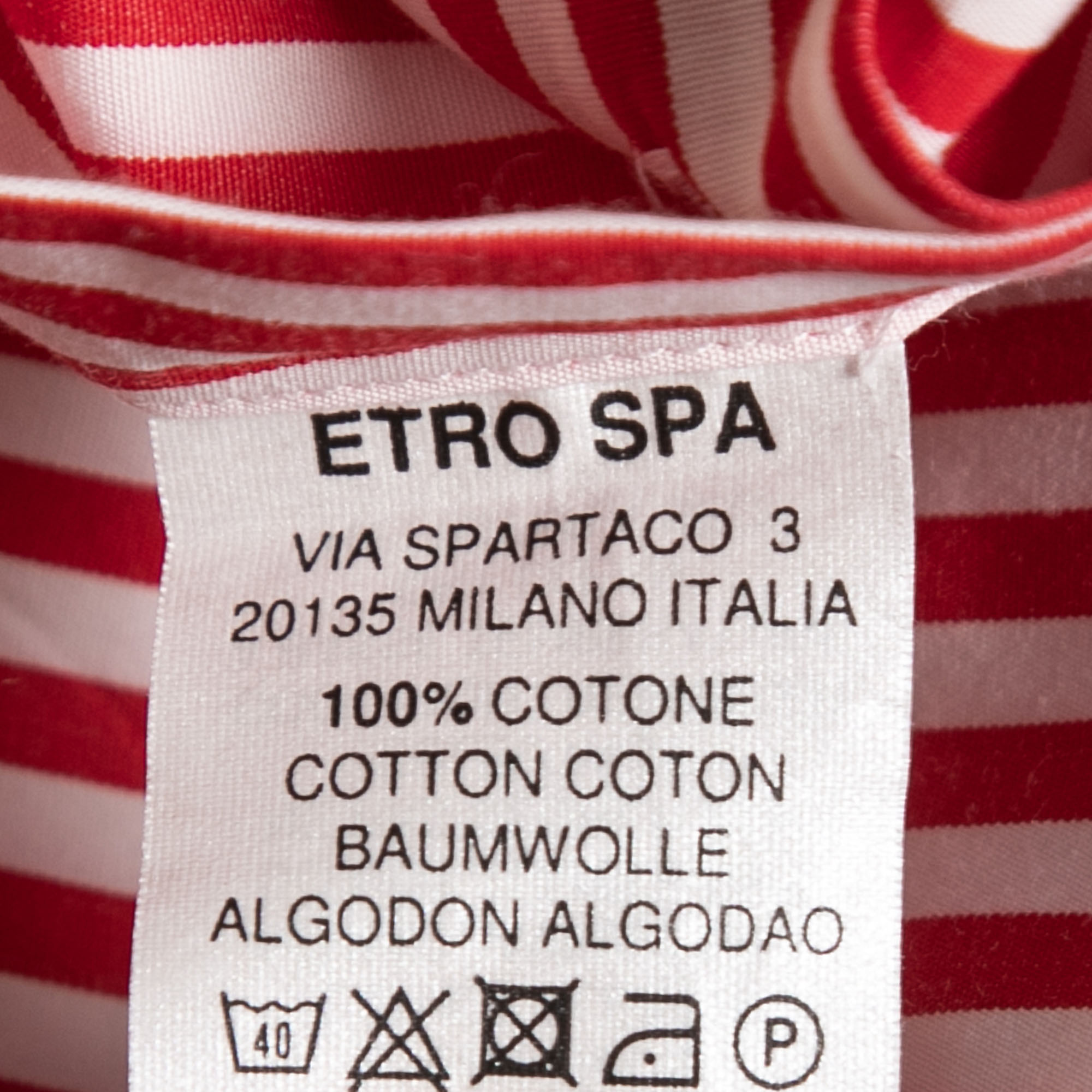 Etro Multicolor Striped Cotton Full Sleeve Shirt L