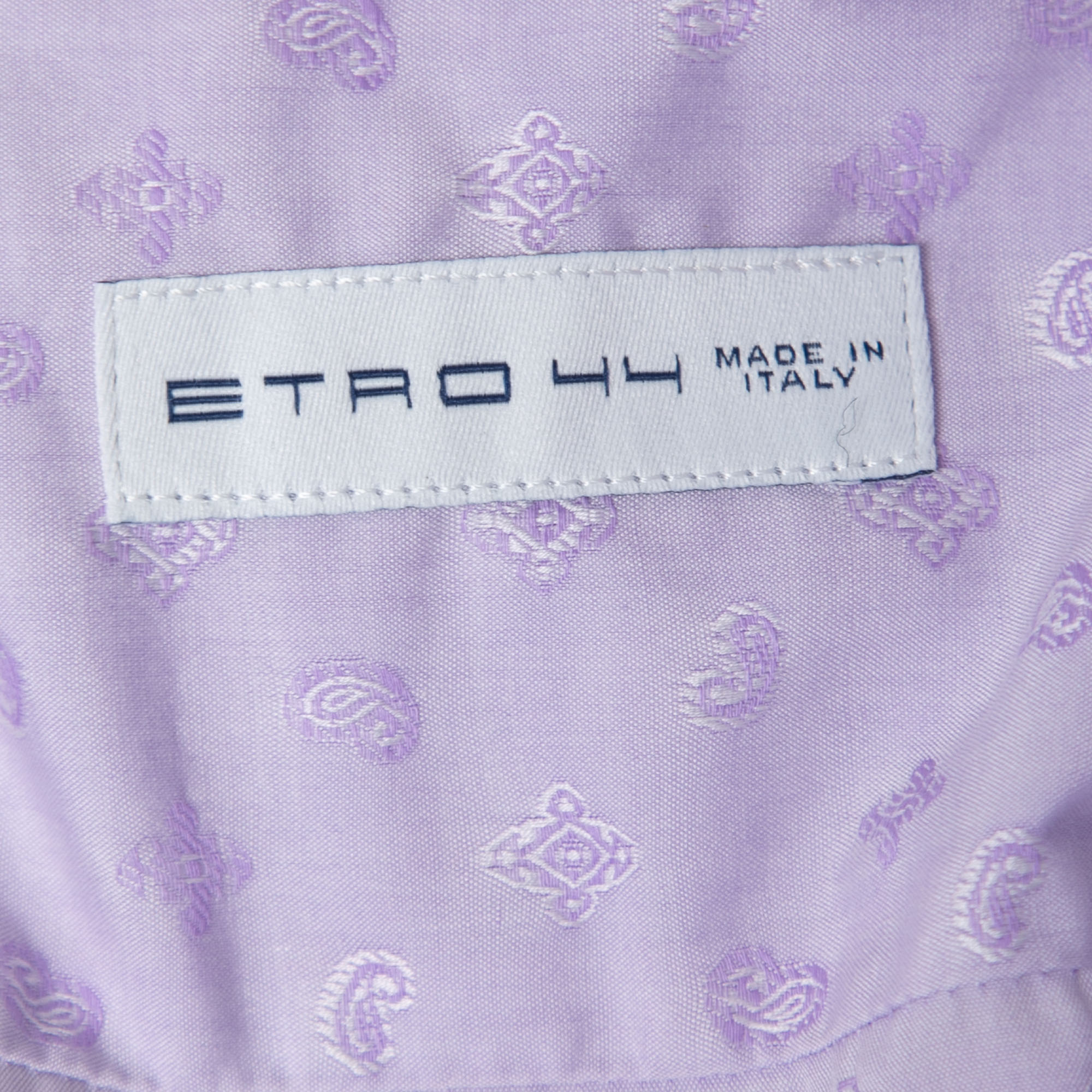 Etro Purple Patterned Cotton Button Front Full Sleeve Shirt XS
