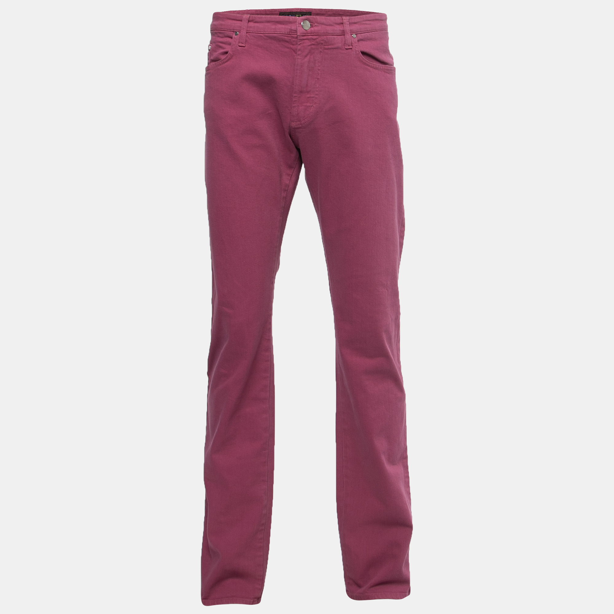 Etro Purple Cotton Straight Leg Pants XXL