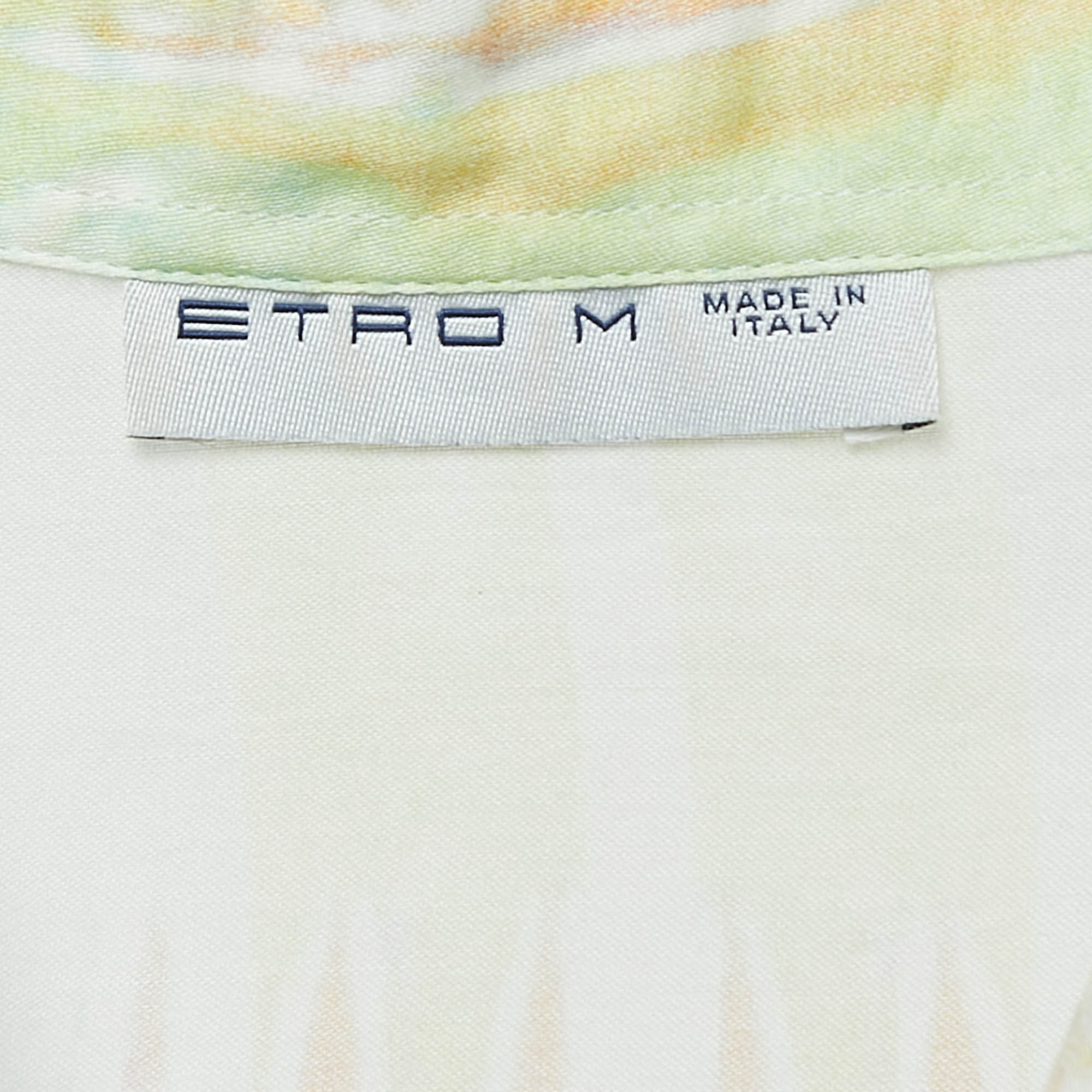 Etro Multicolor Print Cotton Button Front Full Sleeve Shirt M