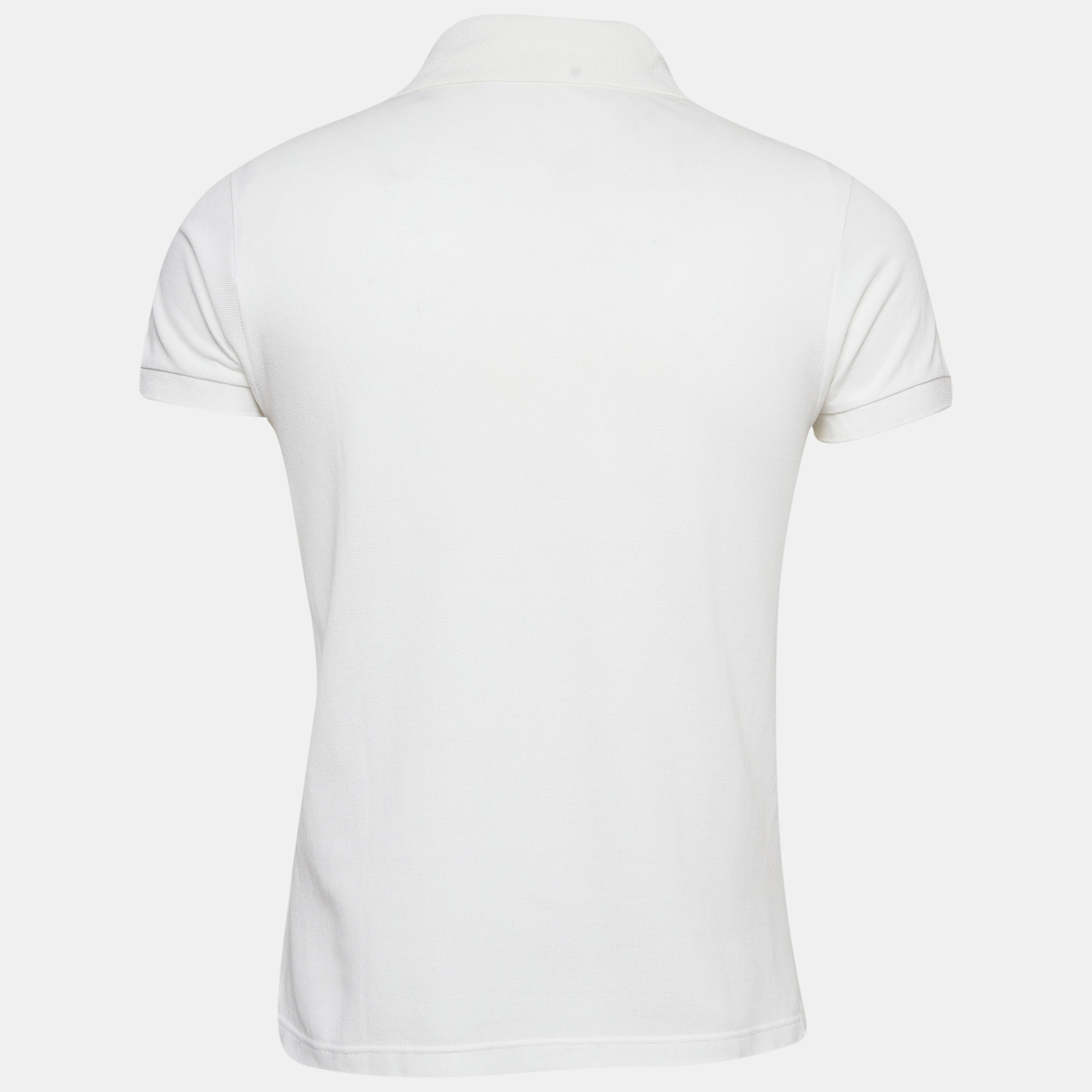 Etro White Embroidered Cotton Polo T-Shirt S