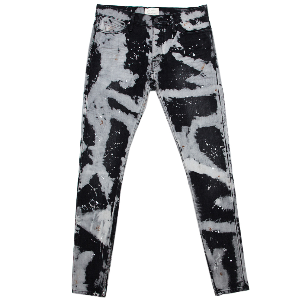 Image of Fear of God X Maxfield Black Tie Dye Denim Skinny Jeans M