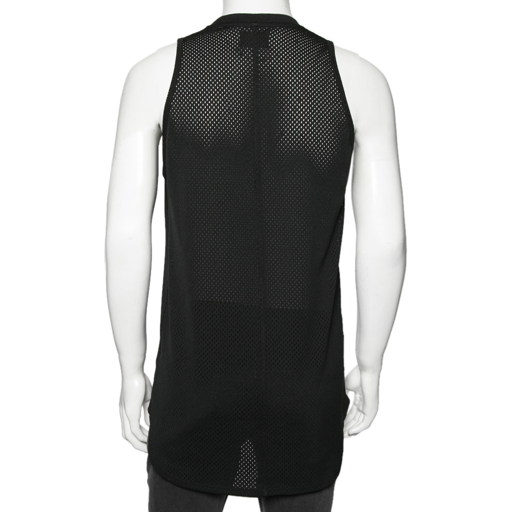Fear Of God Black Perforated Knit Sleeveless T-Shirt S