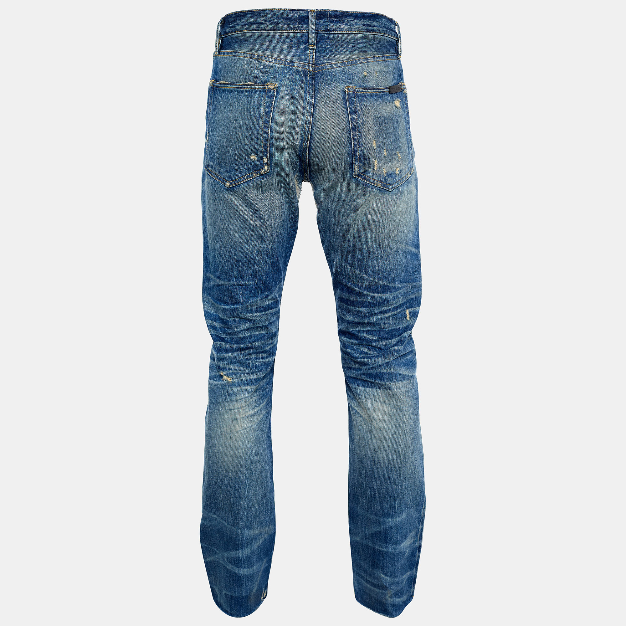 

Fear of God Blue Denim Distressed Straight Fit Jeans